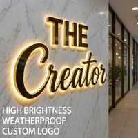 Enseigne LED personnalisée, lettres lumineuses, signalétique rétroéclairée, adaptée aux murs de marques d'entreprise et à la signalétique commerciale