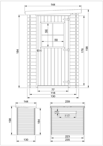 Timbela สวนไม้ M306 2.63M X 2- W130 x L235 x 198cm 19mm ไม้กระดานธรรมชาติประกอบง่ายเฟอร์นิเจอร์กลางแจ้ง