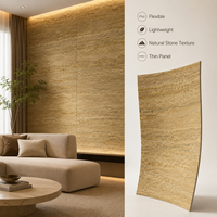 Panneau de pierre flexible en travertin, imperméable et ignifuge, pour la décoration murale extérieure et le revêtement mural, type granit artificiel