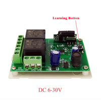 Interrupteur de télécommande sans fil RF EV1527, 433Mhz, 2ch, récepteur, Module de relais, transmetteur de télécommande, moteur, 6V, 12V, 24V