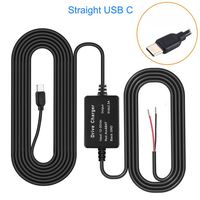 Câble de conversion de tension 12V 24V vers 5V 2A avec connecteurs USB C/MINI USB, longueur 3,2 m, durable pour caméra de voiture, DVR, GPS, protection contre les basses tensions