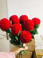 Emballage de cils en bande de vison vide pour la Saint-Valentin, motif rose, rouge, rose, violet, vente en gros