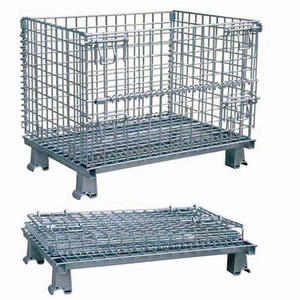 Cages métalliques empilables sur mesure en treillis d'acier pour stockage de palettes - Product Image 3