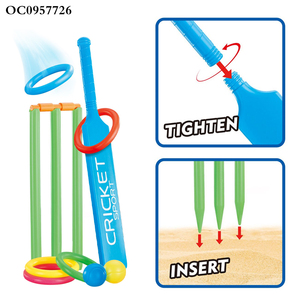 Precio bajo 2 en 1 deporte arena playa Cricket pelota bate juguete de plástico para niños - Product Image 4