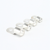 Connecteur de Câble en Cuivre RNB/OT, Embouts à Sertir Plaqués Argent, Pressés à Froid, Taille de Fil 0,5-16 mm² (22-6 AWG), Embouts Annulaires