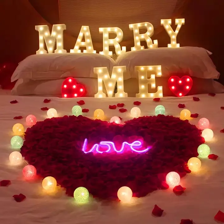 Hot Selling Home Decor Party Lights Sign Mini Valentine'S Day Wedding Decoration 3D Led Letter Sign night light