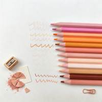 Ensemble de crayons de couleur personnalisés certifiés EN71 ISO, tons de peau, hexagonaux, en plastique, mine souple de 7 pouces, vente en gros directe d'usine