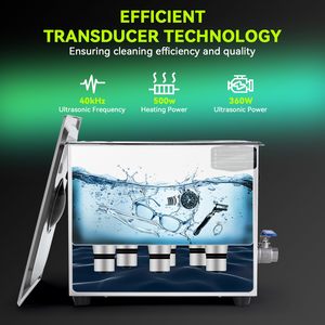 Machine de nettoyage ultrasonique industrielle 40KHz, dégraissant moteur DPF, éliminateur de rouille et d'huile, nettoyeur commercial et domestique robuste 1-30L - Product Image 6