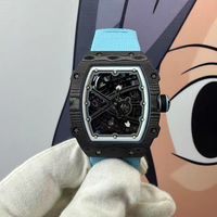 67-02 Carbonfaser-Uhr für Herren mit Mechanischem Uhrwerk Leichtgewichtiges 7,8mm Ultra-Dünnes Gehäuse und Saphirglas für die Arbeit
