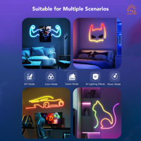 TTLL Neon Flex 02 Bande LED néon RGB étanche IP65 24V DC en silicone flexible avec garantie de 5 ans, intensité variable pour chambre à coucher