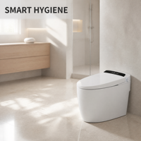 WC intelligent monobloc avec buse antibactérienne, lavage des fesses, lavage intime, siège chauffant, chasse d'eau automatique, affichage numérique et télécommande
