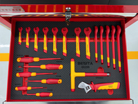 Carrito de Herramientas Aislado Lutro Workshop con 68 Piezas de Herramientas Manuales Aisladas VDE para Reparación de Vehículos de Nueva Energía