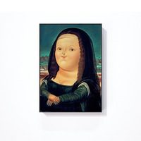 Parodie hilarante de la Mona Lisa, peinture abstraite, art mural, portrait amusant, impression sur toile, impression numérique, imperméable, respectueux de l'environnement