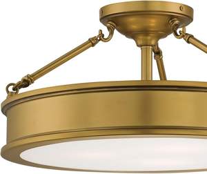 Minka Lavery 4177-249 Harbour Point Accesorio de iluminación de vidrio 3 luces Semi Flush Mount Luz de techo Liberty Gold Middle Lamp E26 - Product Image 5