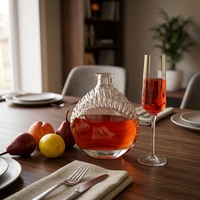 Bouteille vide en verre cristal de 500 ml de haute qualité, personnalisable avec logo et couleur, surface transparente, bouchon en liège, forme plate, pour vodka et whisky, haute sensibilité sensorielle