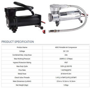 <span class=keywords><strong>Compresseur</strong></span> de suspension pneumatique DC <span class=keywords><strong>12</strong></span> <span class=keywords><strong>volts</strong></span> <span class=keywords><strong>pour</strong></span> pneus <span class=keywords><strong>4x4</strong></span> tout-terrain et SUV, <span class=keywords><strong>compresseur</strong></span> d'air <span class=keywords><strong>pour</strong></span> suspension pneumatique Viair - Product Image 4