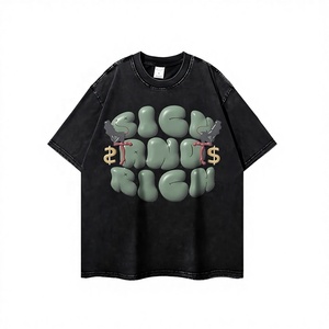 T-shirt Homme Américain Nouvelle Tendance Imprimé Lettres Anglaises Coton Ample Polyvalent Manches Courtes Style Rétro Vintage - Product Image 1