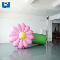 Modèle de fleur rose gonflable géant personnalisé pour la décoration de parcs en plein air, les roadshows et le marketing de marque romantique