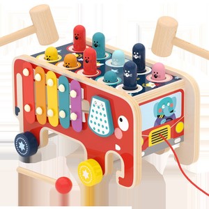 Jeu de xylophone en bois pour tout-petits, centre d'activités éducatives sensorielles avec marteau, pour les 2-7 ans - Product Image 6