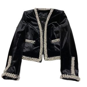 OUDINA New Heavy Industry Pearl Chaquetas y abrigo para <span class=keywords><strong>mujer</strong></span> <span class=keywords><strong>2022</strong></span> Blazer <span class=keywords><strong>Abrigos</strong></span> de terciopelo para damas - Product Image 1