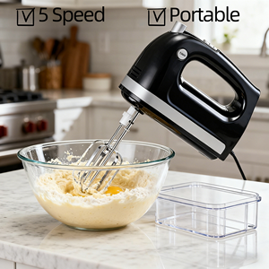 Batteur à main électrique Cx-6661 avec boîte de rangement, 5 vitesses, turbo, 200w 250w 300w 350w, couleur personnalisée, pour cuisine, aliments et œufs - Product Image 6