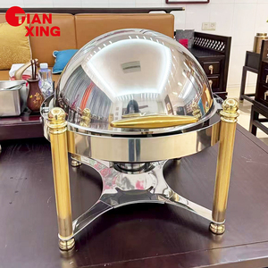 TIANXING Nouveau design Réchaud de luxe 6L à couvercle roulant, design colonne romaine, pour traiteur, événements, hôtels et restaurants - Product Image 4