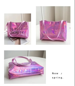 <span class=keywords><strong>Sac</strong></span> à main mini en <span class=keywords><strong>cuir</strong></span> PU imperméable personnalisé avec logo de mode en gros, <span class=keywords><strong>sac</strong></span> de shopping tendance holographique pour filles et femmes - Product Image 5