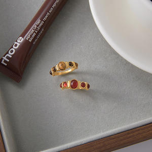 Design tranquillo stile Vintage retrò geometrico oro 18K acciaio inossidabile tigre occhio di pietra anello donna alla moda Cross-Border Design - Product Image 5