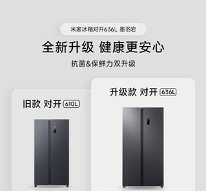 Mijia 636L Side By Side <b>Refrigerator</b>, Inverter Compressor, No Frost Air Cooling, Level 1 Energy Efficiency, Silver Ion Antibacte - Product Image 2
