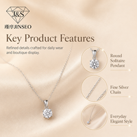 Collier pendentif en moissanite, argent 925, coupe ronde, couleur D, chaîne scintillante, luxe léger, minimaliste, pour femme, cadeau quotidien