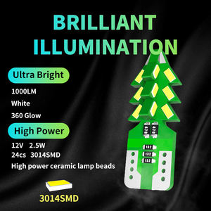 Ampoule LED T10 W5W pour voiture, 24 SMD 3014 puces, super lumineuse, forme d'arbre, EMC, pour intérieur, plafonnier, carte, plaque d'immatriculation, feux de stationnement, blanc - Product Image 3