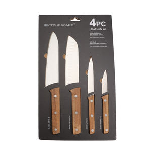 KITCHENCARE Juego de Cuchillos Japoneses de <span class=keywords><strong>4</strong></span> Piezas, Cuchillos de Madera para Pelar, Cuchillo de Cocina Profesional, Juego de Cuchillos de Chef - Product Image 1