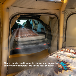 Sofort Aufbaubares Vier-Jahreszeiten 5-Personen SUV Heckklappe Aufblasbares Zelt Schnellöffnend 1 Schlafzimmer Wohnbereich Sonnen- und Regenschutz Camping - Product Image 6