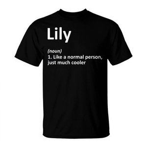 T-shirt personnalisé LILY avec nom et date de naissance – Idée cadeau promotionnel personnalisable pour occasions spéciales - Product Image 2