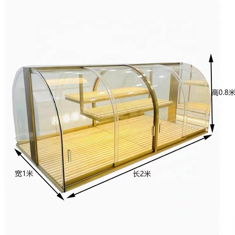 Counter top bakery glass display cabinet bread display showcase dessert and pastry display stand custom whole shop furniture