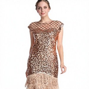 Nuevo Vestido de Fiesta de Verano para Mujer, Talla Grande, Estilo Flapper de los Años 20, Vintage, Estilo Gran Gatsby, con Lentejuelas y Borlas, Hasta la Rodilla, Geométrico - Product Image 3