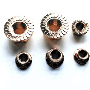 Yushung Bronz Somunlar Silikon Bronz Tırtıklı Flanşlı Altıgen Somunlar İngiliz Dişlileriyle 1/4 inçten 3/4 inçe - Product Image 1