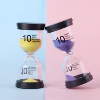 Sablier artisanal personnalisé de style Art déco, minuterie de 1 à 30 minutes avec couvercle noir - Cadeau idéal pour les salons, les tables basses, les bureaux