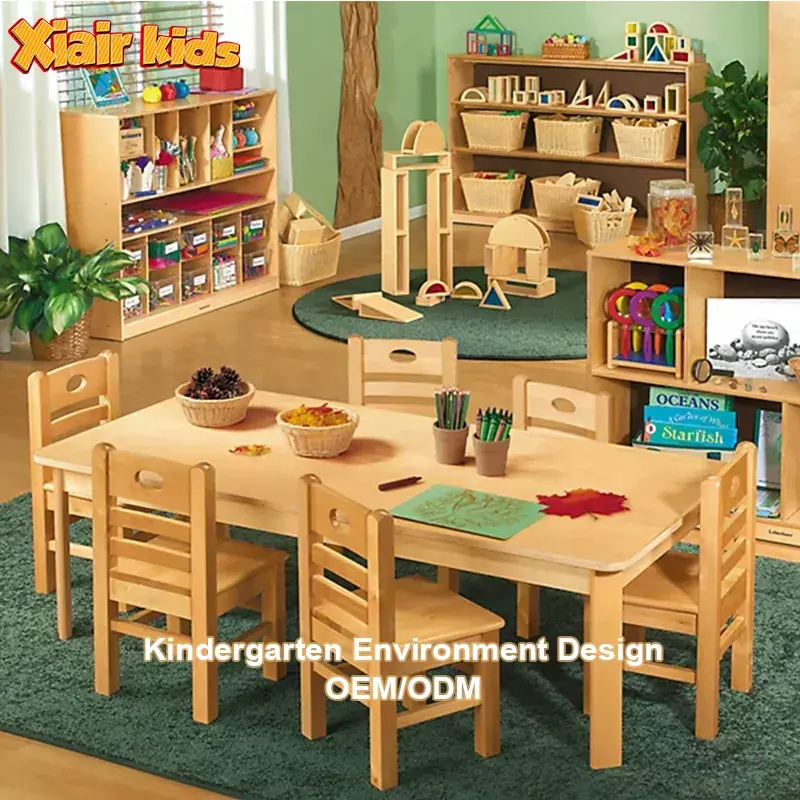 Xiair meubles de jardin d'enfants meubles de garderie préscolaire ensembles de table et de chaise meubles de garderie Montessori