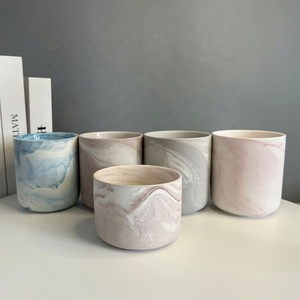 Cheap 9 Oz Cylinder Home Decor Candle Container Custom Candle <b>Jars</b> <b>Marble</b> Scented Candle Packaging <b>Jars</b> - Product Image 4
