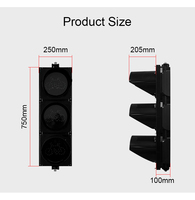 Lampu Lalu Lintas Vonders Dia.200mm Merah Hijau Kuning untuk Sepeda dengan Lensa Bening Lampu Lalu Lintas LED