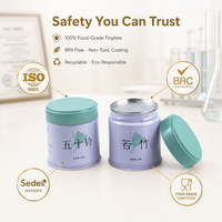 Boîte ronde personnalisée pour thé, café, matcha, couvercle facile à retirer, qualité alimentaire, petite boîte ronde en métal vide pour matcha