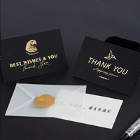 Papier Tactile de qualité supérieure pour anniversaire, cartes de vœux à estampage en aluminium noir Vintage avec enveloppes