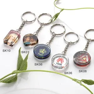 Porte-clés avec photo imprimée et personnalisée, en cristal, nouveau Design, idée cadeau, pièces