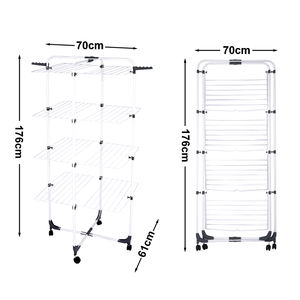 Étendoir de séchage d'intérieur d'approvisionnement d'usine Conception de pli de vêtements Étendoir à 4 niveaux pour balcon - Product Image 2