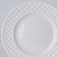SEBEST Vente en gros Assiettes rondes en mélamine blanches à bords ondulés, incassables comme de la céramique, pour la restauration