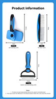 Ensemble de toilettage pour chat et chien, 3 pièces, sûr et portable, peignes en plastique et en acier inoxydable, élimine les poils, peigne démêlant auto-nettoyant, multifonctionnel