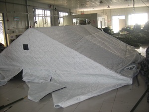 Tente murale à double couche en toile verte 4x6m, cadre en métal/acier galvanisé, grand <span class=keywords><strong>espace</strong></span>, abri pour 20 personnes, trois/quatre saisons - Product Image 3