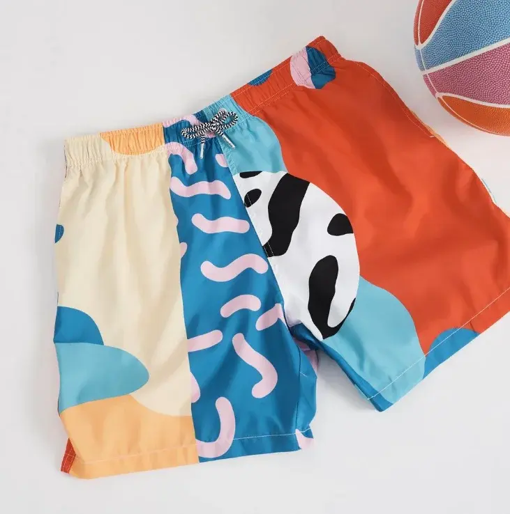 Oem Custom Surf Kids Strandbroek Lage Moq Printboard Shorts Voor Baby Boy Snel Droog Ademend Badmode Kind Zwembroek