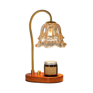 Lampe chauffe-cire en métal couleur noyer - Product Image 4